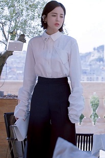 归还世界给你古力娜扎沈忆恩同款衣服女装韩版设计感小众漏背衬衫