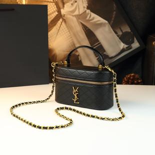 无品牌2025新款小包包女手提小香风单肩斜挎包小众菱格盒子化妆包