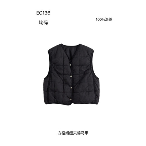 ECHO-冬上新V领排扣无袖洋气时尚马甲(不含内搭)EC136