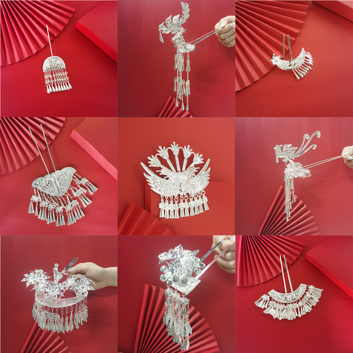 苗族贵州少数民族头饰侗族苗银发簪流苏发钗汉服簪子舞台演出配饰