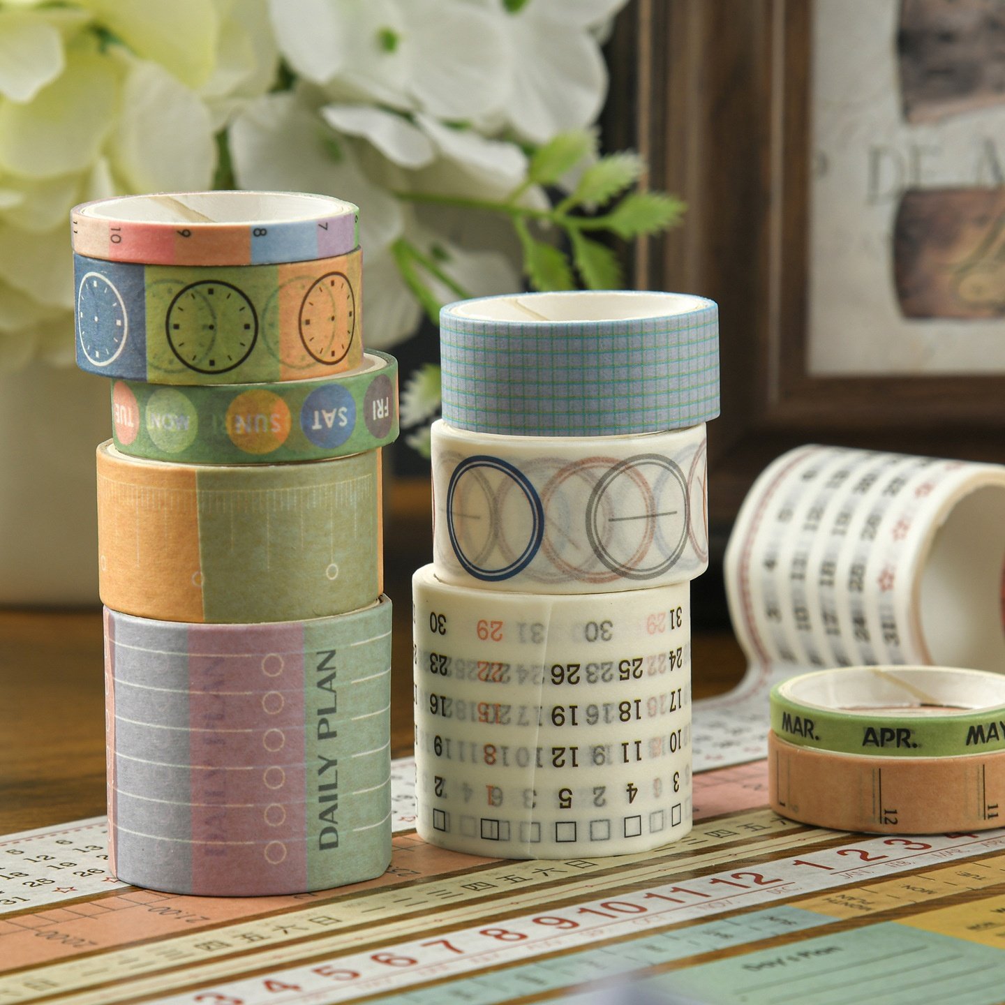 拾光轨迹欧美手账胶带 卡通学生贴画装饰素材ins格子复古贴纸胶带