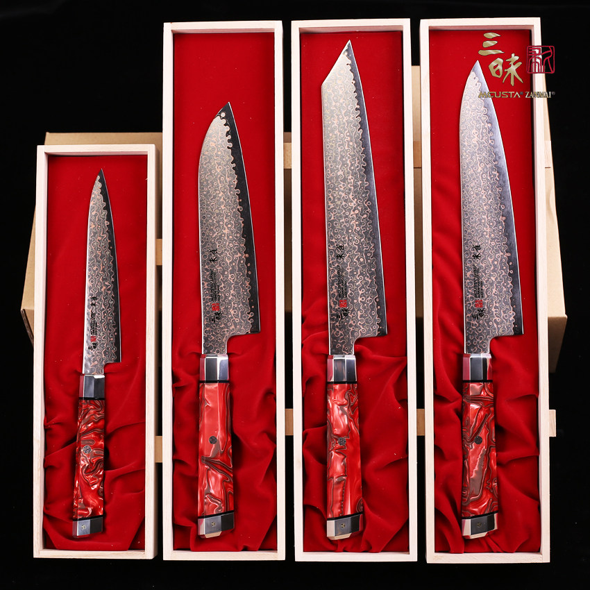 三昧彩色大马士革钢刀全球限定