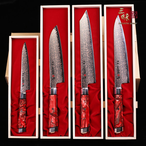 三昧彩色大马士革钢刀全球限定