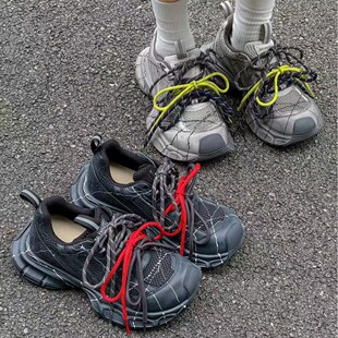 可可家~时尚增高底厚底老爹鞋女秋季新款擦色搭扣运动休闲鞋子潮