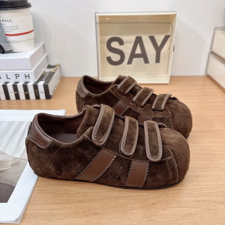 休闲复古魔术贴真皮阿甘德训鞋