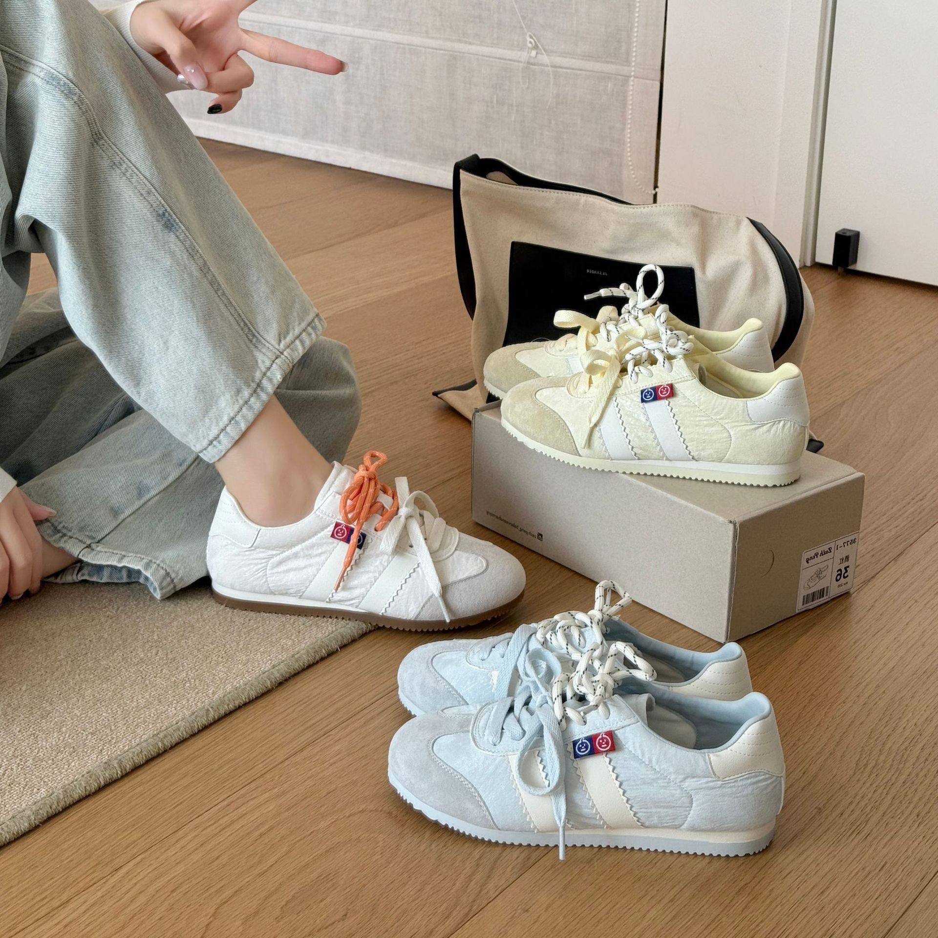 可可家~德训鞋女2026春季平底休闲板鞋运动鞋百搭阿甘鞋小白鞋子,女鞋,德训鞋,淘宝优惠券,粉丝福利购,淘宝优惠卷