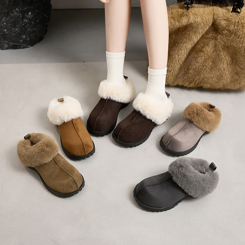 隐形增高6cm毛毛勃肯鞋女厚底