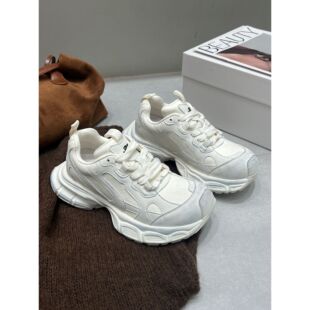 可可家~擦色厚底增高老爹鞋女2025新款显腿长小个子休闲运动鞋子