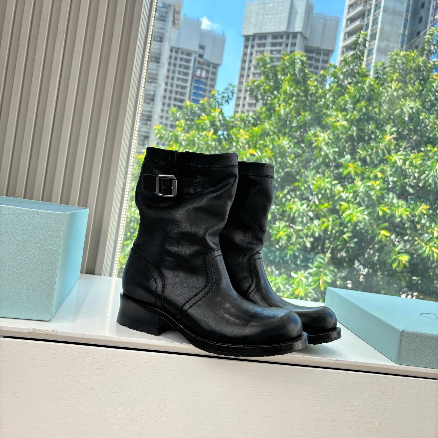牛皮版~复古马丁靴女英伦风真皮2025新款堆堆靴粗跟厚底中筒靴子,女鞋,马丁靴,淘宝优惠券,粉丝福利购,淘宝优惠卷