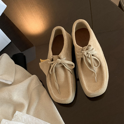 增高4.5cm极简老钱方头休闲鞋女