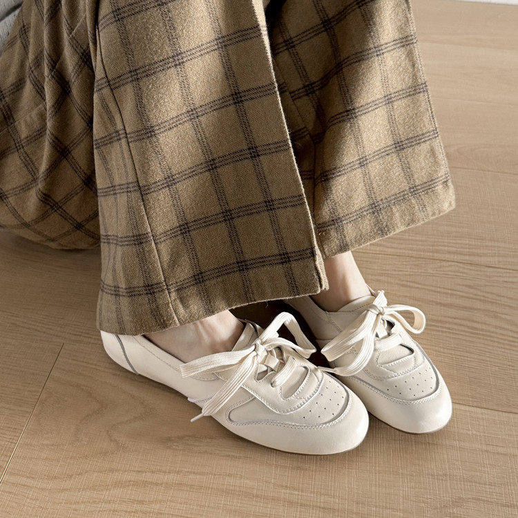 2026新款女士德训鞋休闲系带圆头平底单鞋舒适软皮深口鞋复古,女鞋,德训鞋,淘宝优惠券,粉丝福利购,淘宝优惠卷