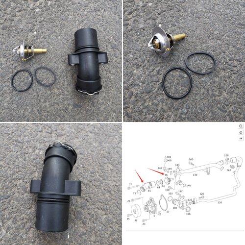 适用奔驰W203W204发动机M271恒温器C180C200E200GLK200SLK节温器
