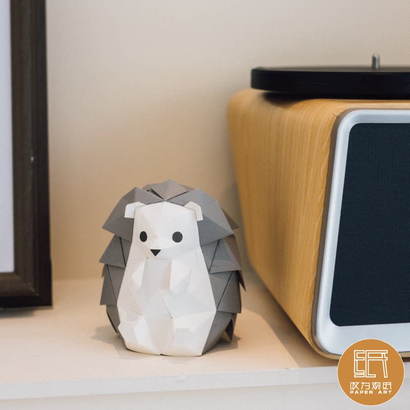 手工创意纸模型diy材料包---小刺猬