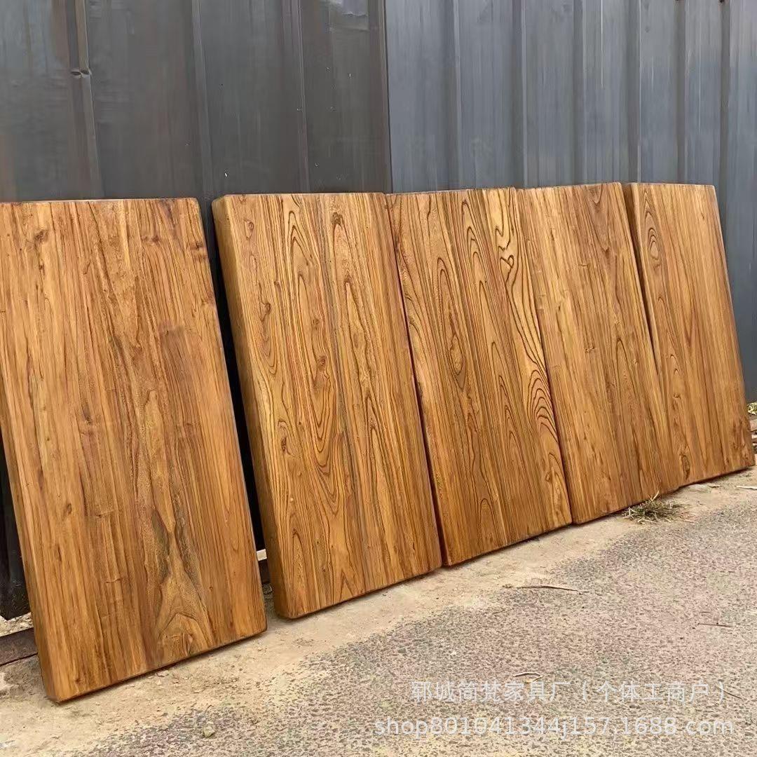 实木板材风化木地板护墙楼梯踏步板吧台桌面家具板老榆木门板整张
