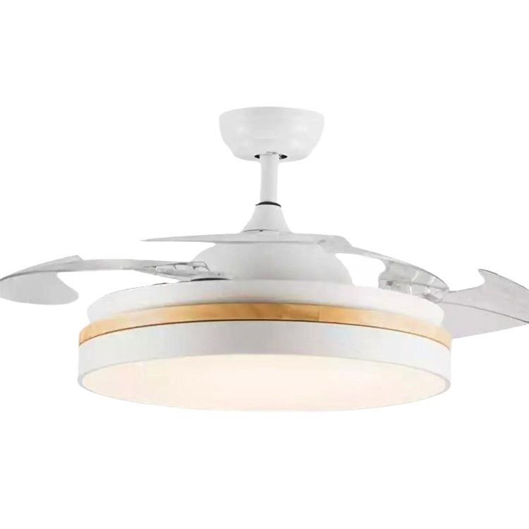 北欧马卡龙隐形风扇灯LED简欧现代家居书房客厅餐厅书房吊扇灯