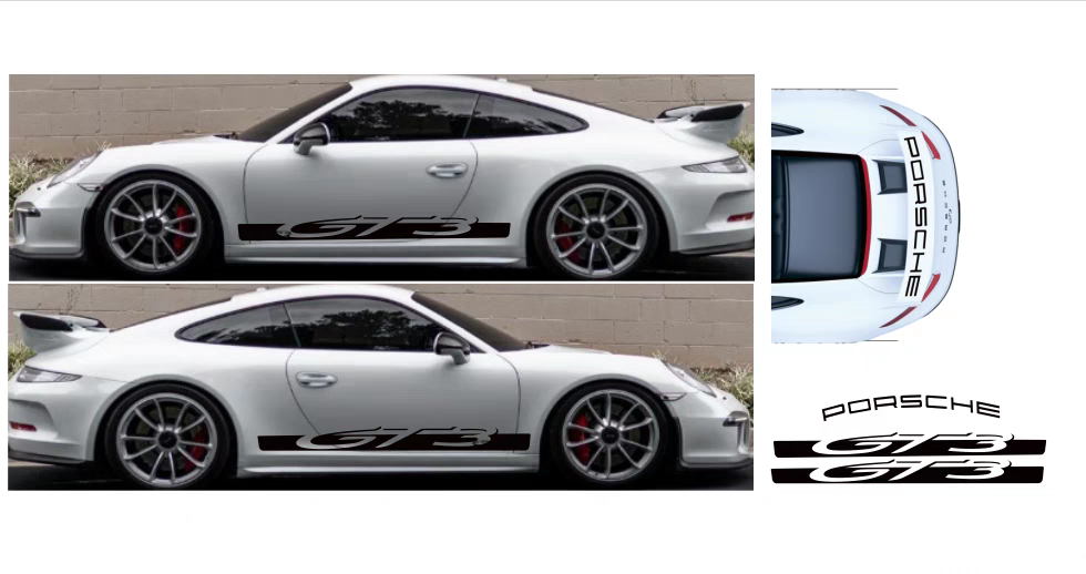 新保时捷911GT3车身侧裙 GT3RS 911 718车贴拉花运动装饰贴纸