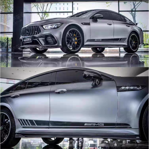 奔驰AMG GT50车贴拉花GT53 GT63S CLA45车身侧裙原厂彩条贴纸