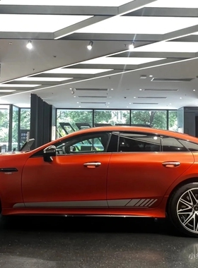 奔驰AMG GT50车贴拉花GT53 GT63S CLA45车身侧裙原厂彩条贴纸