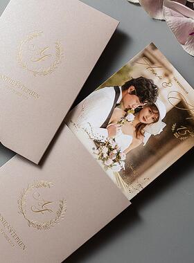 呈佳letterpress抽拉定制港澳繁体凹版烫金结婚邀请函婚礼喜贴