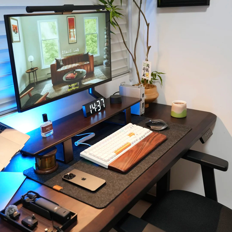 实木电竞桌子可升降工作台