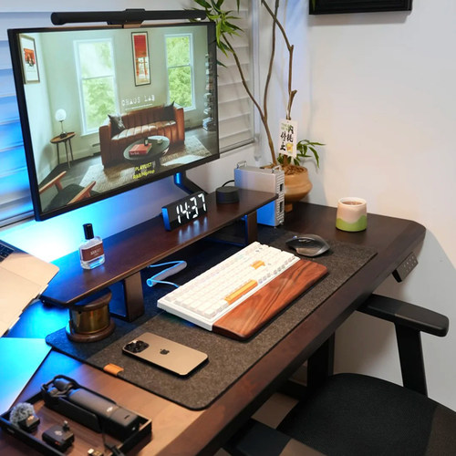 实木电竞桌子可升降工作台