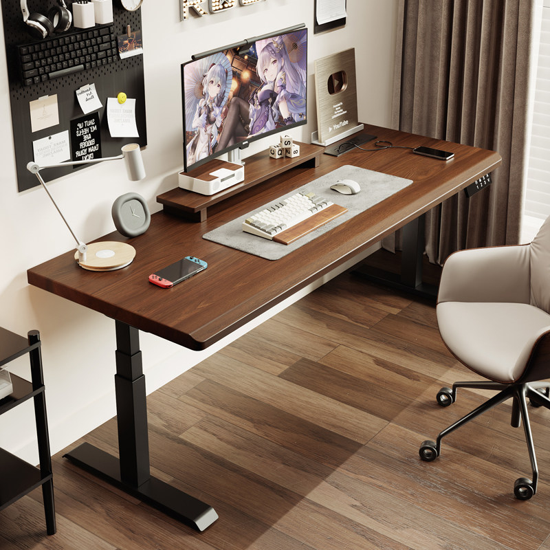 北美黑胡桃木实木电动升降桌可调节移动白蜡木升降书桌智能电脑桌,住宅家具,电动升降桌,淘宝优惠券,粉丝福利购,淘宝优惠卷