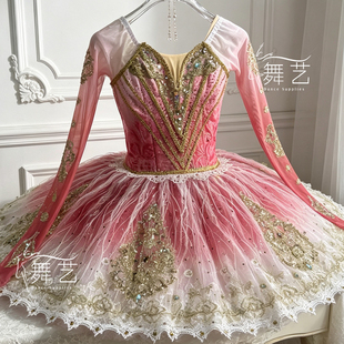 重工定制款红色帕基塔芭蕾舞裙演出服斯米拉达成人儿童TUTU表演服