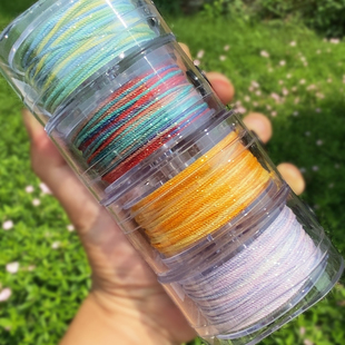 1.2mm星空段染手搓棉 文玩串珠手绳项链挂绳藏式棉线diy流苏穗子