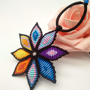 【时光与美】包包挂饰波西米亚热带风花盘中国结挂件DIY材料包