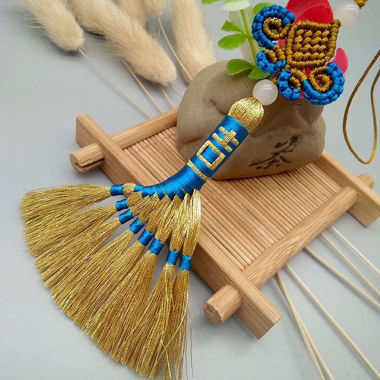 吉祥扫帚中国结古风手机钥匙挂饰品自制礼物diy平安符流苏材料包,特色手工艺,中国结,淘宝优惠券,粉丝福利购,淘宝优惠卷