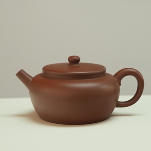 传老宜兴紫砂壶李强手做底槽清泥料柿圆直嘴球孔出水顺泡茶小品壶