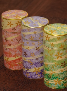 日本进口日东NITTOH茶罐200g鲜花玩金属茶叶罐便携密封性好食品级