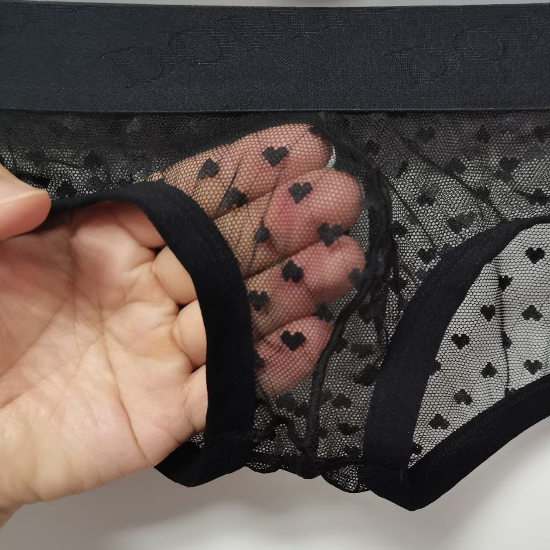 网眼男士提花盒装透明内裤