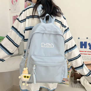 女童书包四至六年级大容量初中生女生蓝色肩包高颜值小众双肩包女