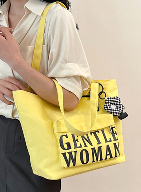 适合海边拍照的黄色包包女原创设计托特包时尚休闲百搭洋气手提包