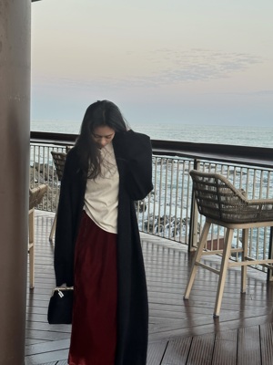 超长款针织长袖开衫外套气质宽松