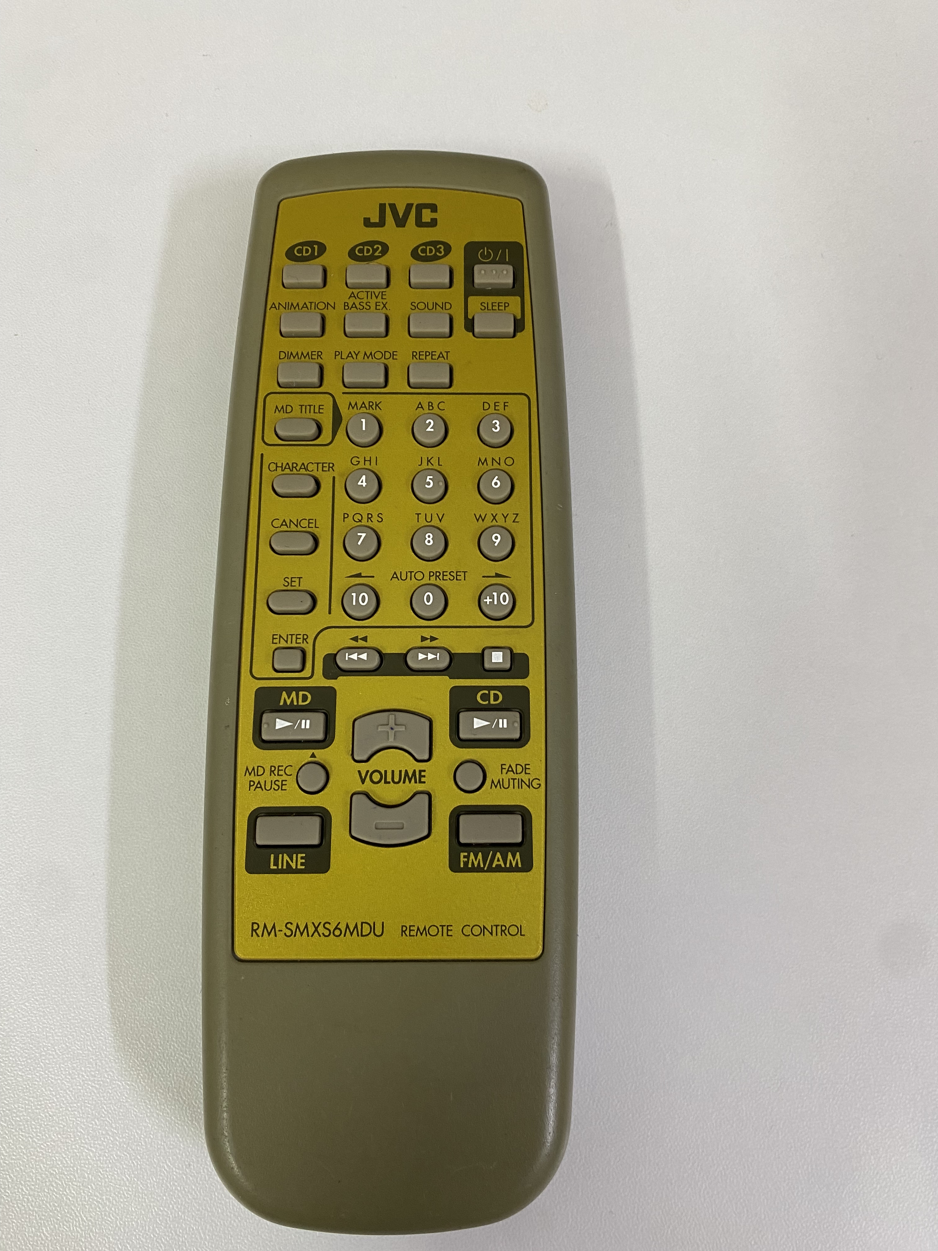 原装二手JVC 组合音响三碟CD MD机遥控器：RM-SMXS6MDU