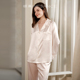 银桑INESANCE22姆米轻奢镂空真丝家居服长袖 100%桑蚕丝睡衣女 套装