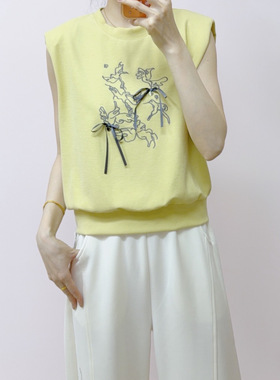 2026年夏季新品品牌专柜时尚百搭显瘦柔软无袖减龄套头上衣103