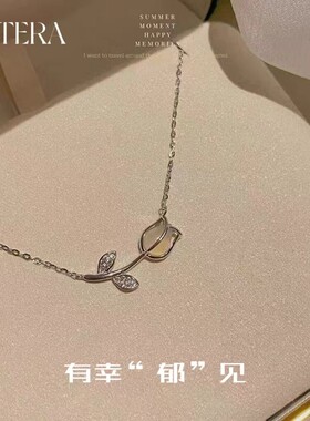 范琦郁金香S999纯银项链女款轻奢小众高级感锁骨链送女友闺蜜生日