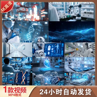 高清数字科技AI智慧医疗机器人手术虚拟现实智能诊断未来视频素材