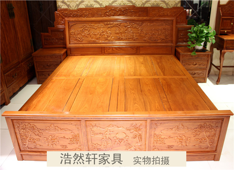 红木家具花梨木大床卧室床头柜