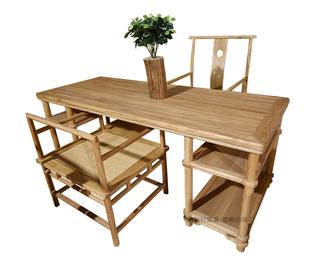 现代家用办公桌画案纯实木免漆电脑桌书桌中式新餐桌椅坐垫主人椅