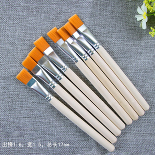 平头尼龙画笔1.5cm陶艺粉刷笔水彩优质学生用diy制作涂鸦笔刷单支