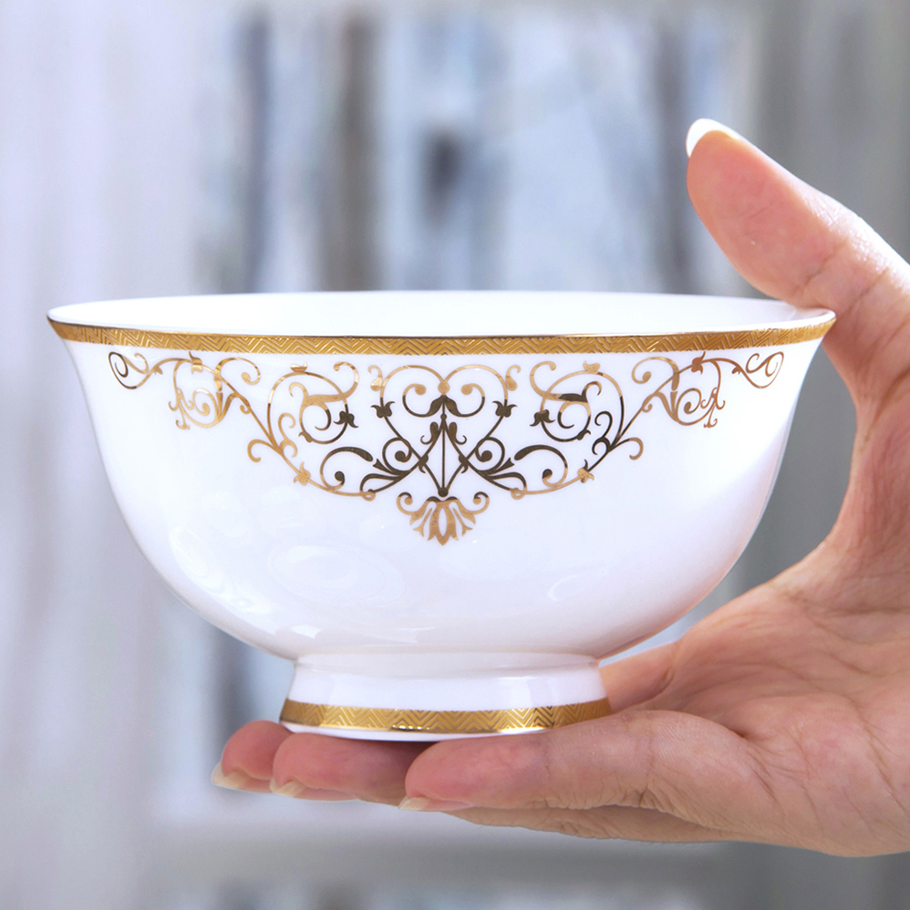 自由组合景德镇骨瓷餐具碗碟套装家用轻奢盘筷子中欧式高档陶瓷器