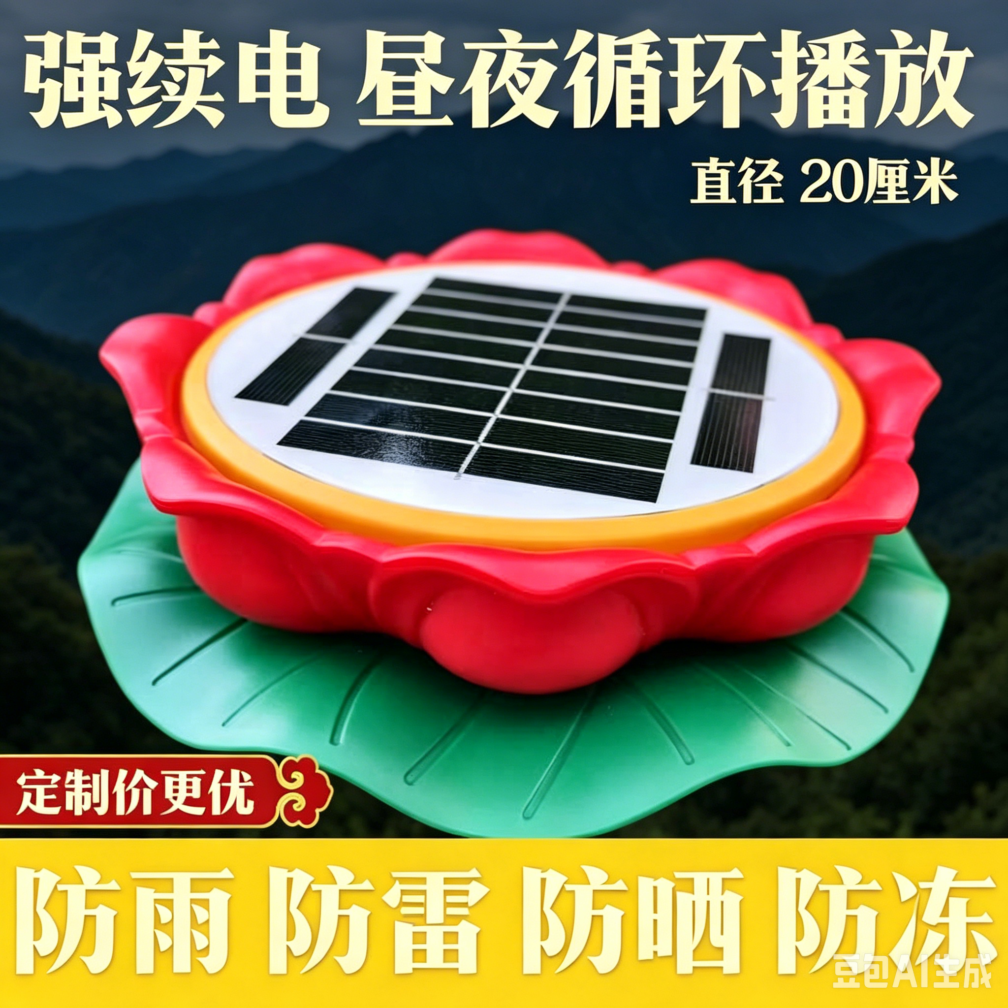 新款户外播放器防雨防晒太阳能音乐机老人听歌静心高清音单曲循环