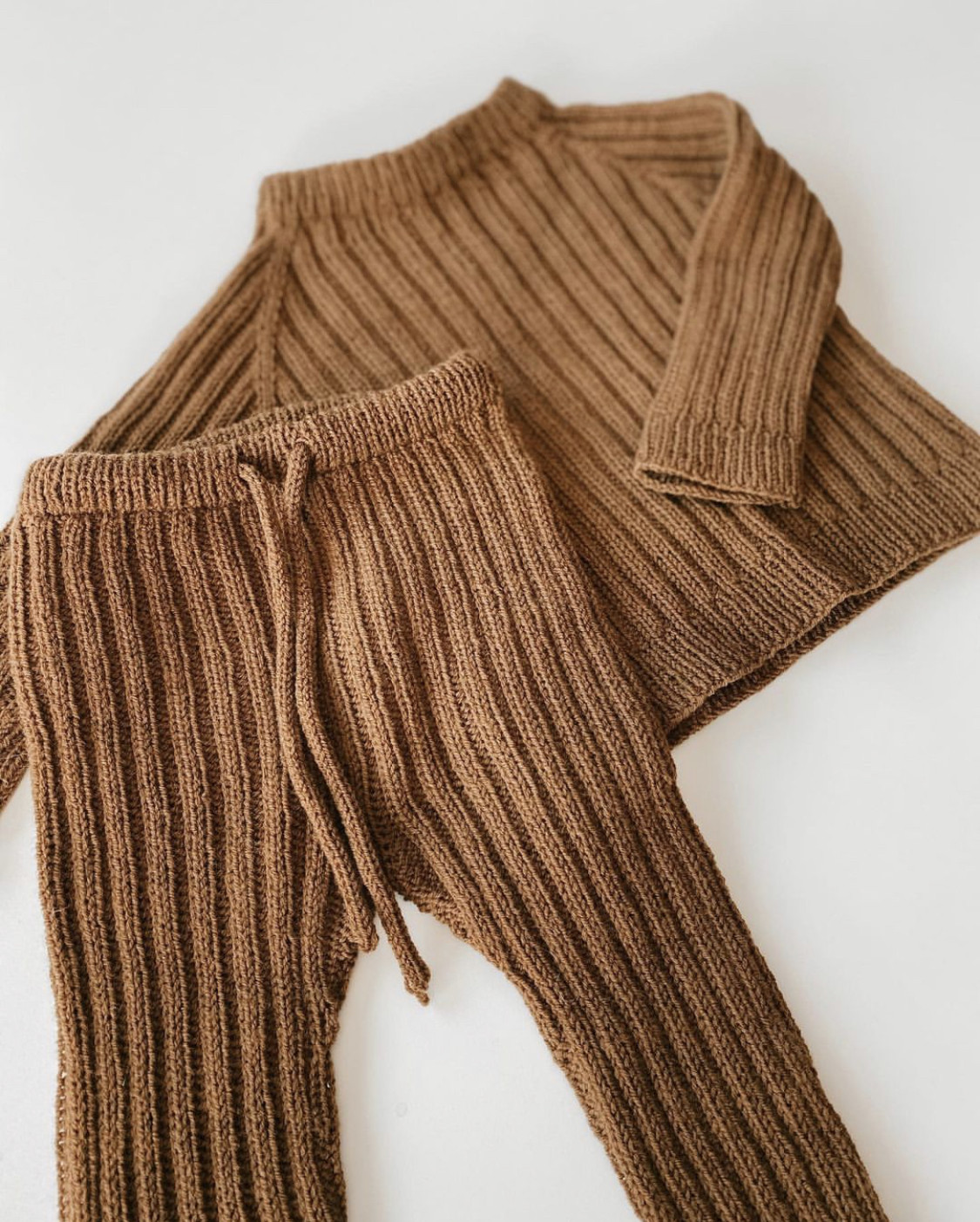 双螺纹上衣 裤子套装 儿童毛衣棒针文字说明翻译编织图解 非实物