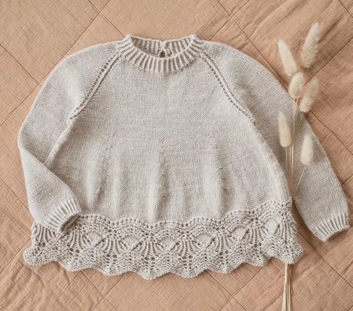 蒂妮套衫 女童毛衣棒针文字编织说明 君小君图解 非成品