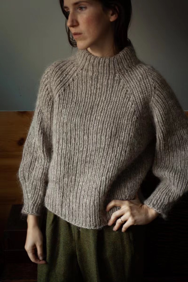 茴香 女士套衫毛衣棒针文字编织说明图解 非成品