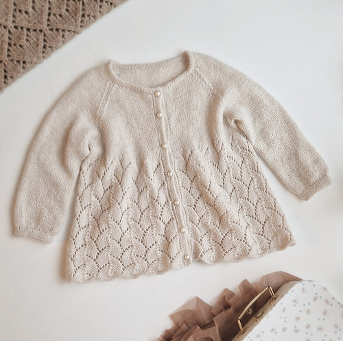 小树苗开衫 女童毛衣外套棒针文字编织说明 君小君图解 非成品